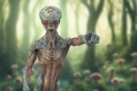 Alien hand, 3D illustration Stock Illustration