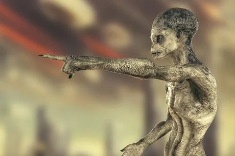 Alien hand, 3D illustration Stock Illustration