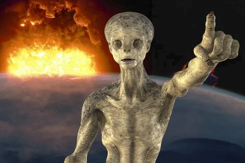 Alien hand, 3D illustration Stock Illustration