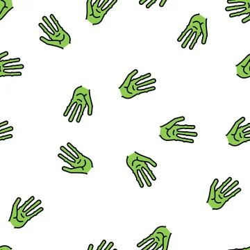 Alien hand with four fingers vector seamless pattern Stock Illustration