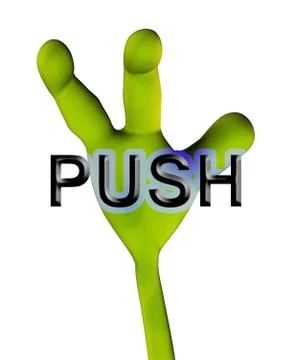 Alien Hand Pushing Button Stock Illustration