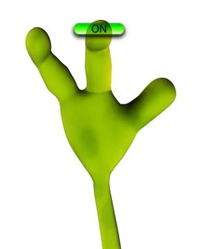 Alien Hand Pushing Button Stock Illustration