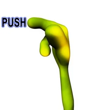 Alien Hand Pushing Stock Illustration