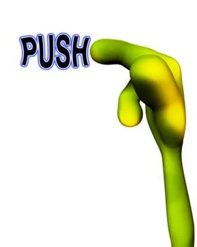 Alien Hand Pushing Stock Illustration