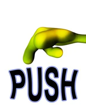 Alien Hand Pushing Stock Illustration