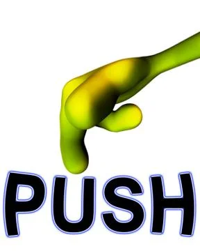 Alien Hand Pushing Stock Illustration