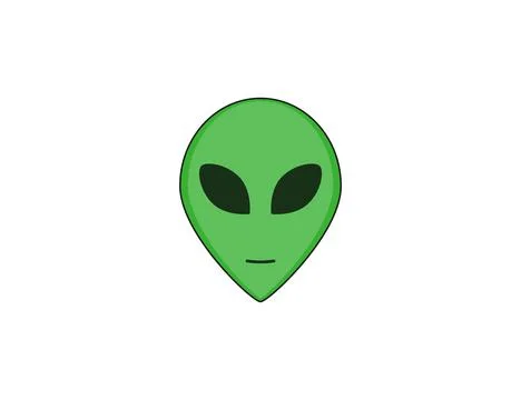 Alien head, character icon. Vector illustration. Illustrazione stock
