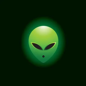 Alien head in green Stock Illustration