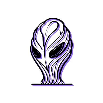 Alien head illustration. Concept of science fiction, fantasy, and extraterr.. Stock Illustration