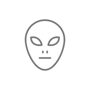 Alien head line icon. Stock Illustration