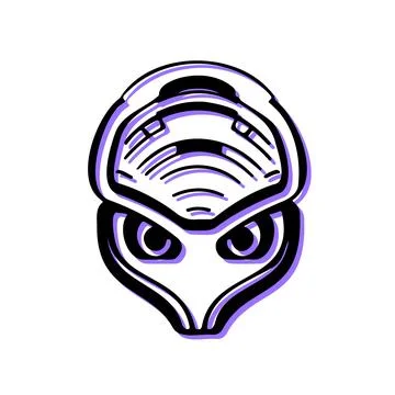 Alien head mascot logo design. Concept of futuristic, science fiction, and .. Stock Illustration