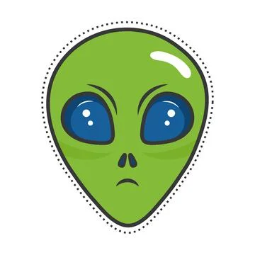 Alien head patch Illustrazione stock