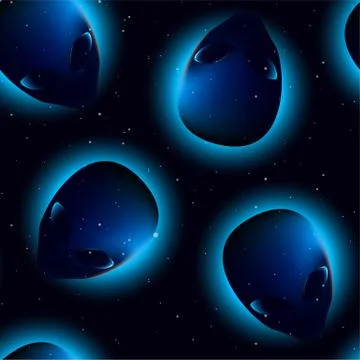 Alien head in a seamless pattern Stock Illustration