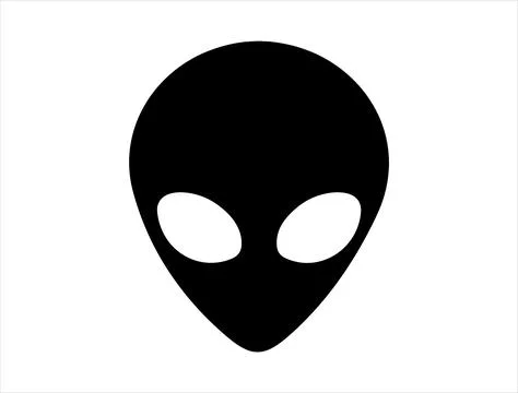 Alien head silhouette vector art Stock Illustration