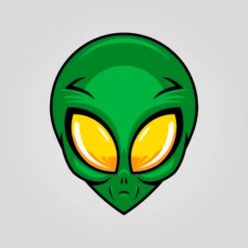 Alien head silhouette vector design Illustrazione stock
