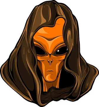 Alien head. vector illustration design of extraterrestrial humanoid Stock Illustration