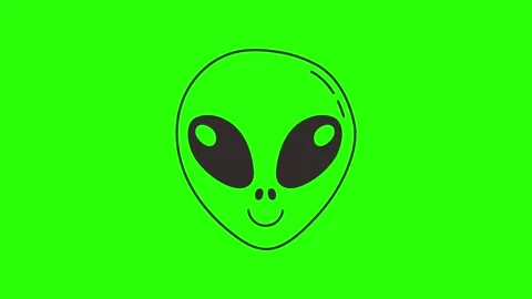 Alien Head Zoom In and Out Hand Drawn Doodle Green Screen Animation Stock Footage 336849795