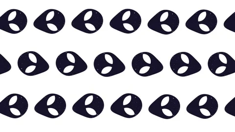 Alien heads  pattern Stock Footage 159332332