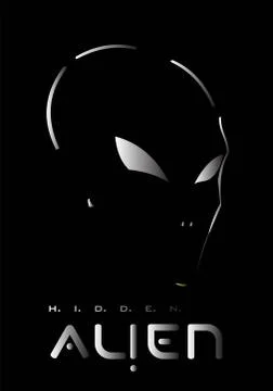 Alien, Hidden Metallic Alien. Alien face. Alien head. Stock Illustration