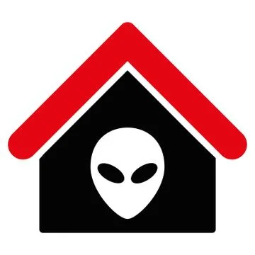 Alien Home Flat Icon Stock Illustration