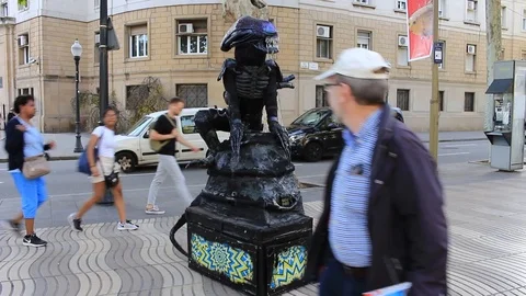 Alien human statue Stock Footage 127511528