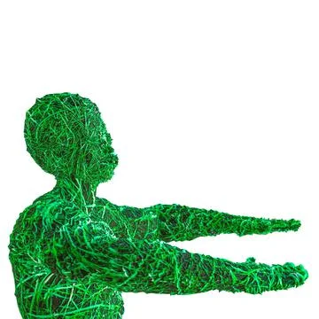 An alien humanoid creature on a White background Stock Illustration