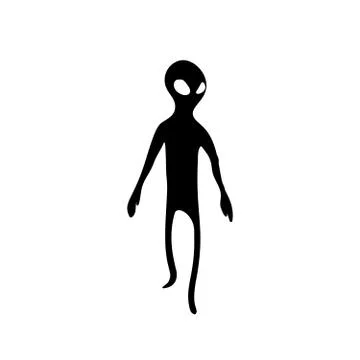 Alien humanoid isolated on white Stock Illustration