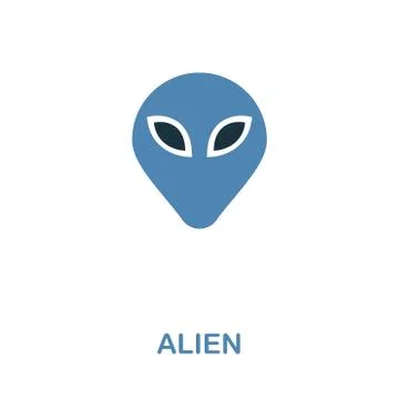 Alien icon in 2 color design. Pixel perfect simple pictogram alien icon from Stock Illustration