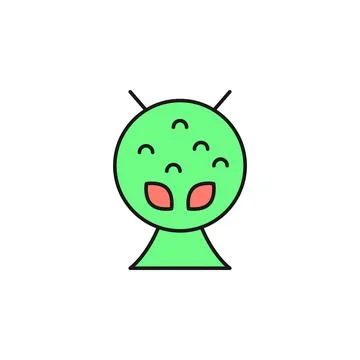 Alien icon. Element of space outline color icon. Thin line icon for website Stock Illustration