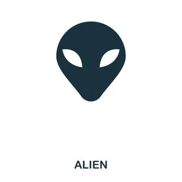 Alien icon. Flat style icon design. UI. Illustration of alien icon. Pictogram Illustrazione stock