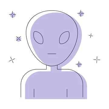 Alien icon isolated on white background. Flat vector illustration Stock Illustration