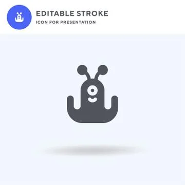 Alien icon vector, filled flat sign, solid pictogram isolated on white, logo Stock Illustration