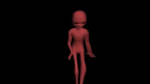 Alien Invader, demonic entity approaching camera view. Alpha matte included Stock Footage 80201380