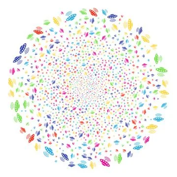 Alien Invasion Burst Sphere Stock Illustration
