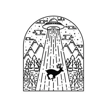 Alien Invasion Graphic Illustration Vector Art T-shirt Design イラスト素材
