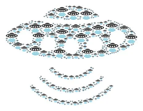Alien Invasion Icon Collage 스톡 일러스트