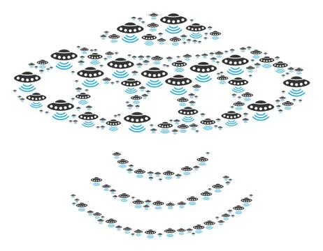 Alien Invasion Icon Shape Stock Illustration