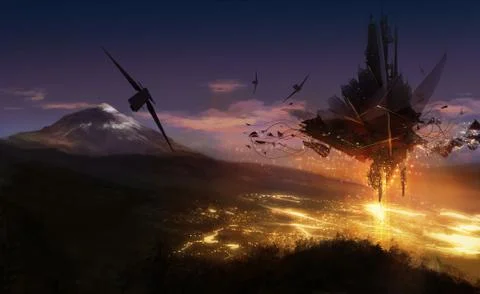 Alien invasion. Stock Illustration