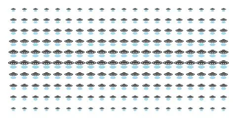 Alien Invasion Shape Halftone Pattern Stock Illustration