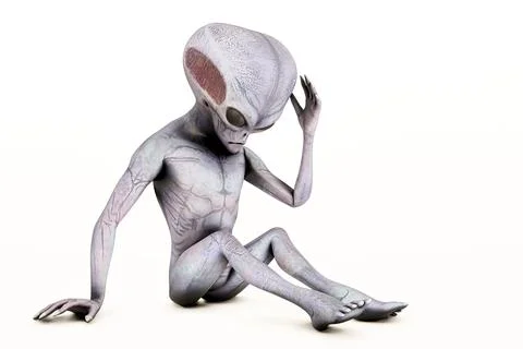 Alien isolatad on white background Stock Illustration