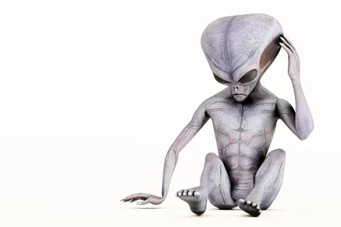 Alien isolatad on white background Stock Illustration