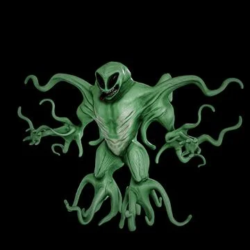 Alien isolated on black background Stock Illustration