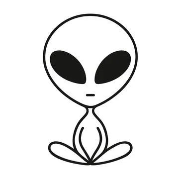 Alien isolated on white background vector illustration. Extraterrestrial al.. Stock Illustration