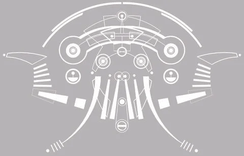 Alien Kabuki Mask B White Stock Illustration