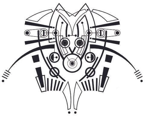 Alien Kabuki Mask A Black Stock Illustration