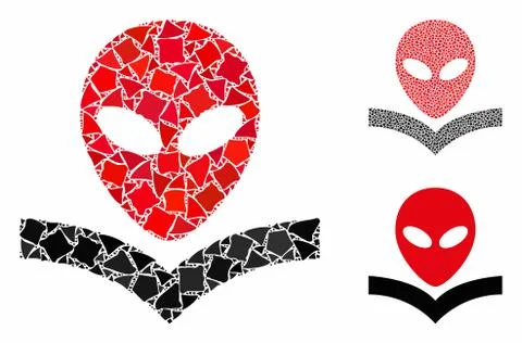 Alien knowledge book Composition Icon of Unequal Pieces Stock Illustration