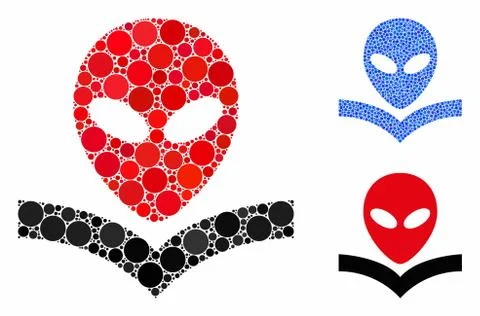 Alien Knowledge Book Composition Icon of Circle Dots 스톡 일러스트