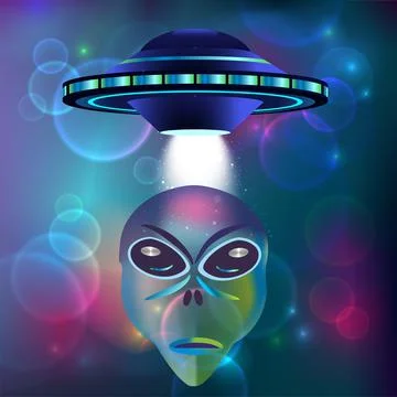 Alien landing, Stock Illustration