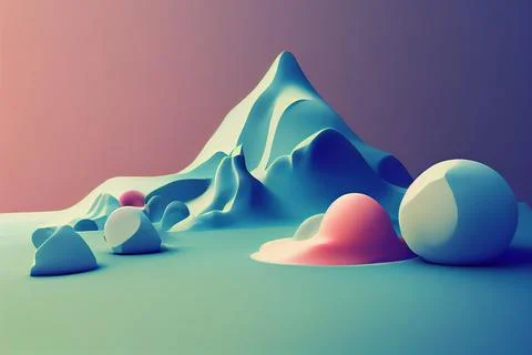 Alien landscape, future scape abstract science fiction of a different planet Stock Illustration