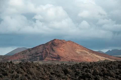 Alien landscape of lanzarote Stock Photos